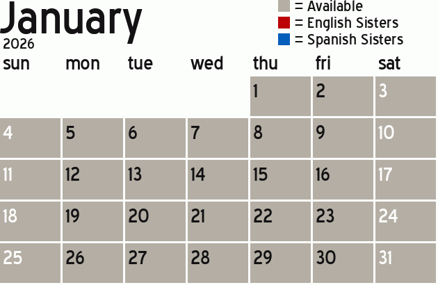 Missionary Dinner Calendar