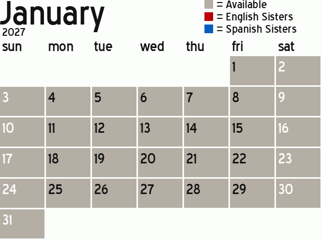 Missionary Dinner Calendar