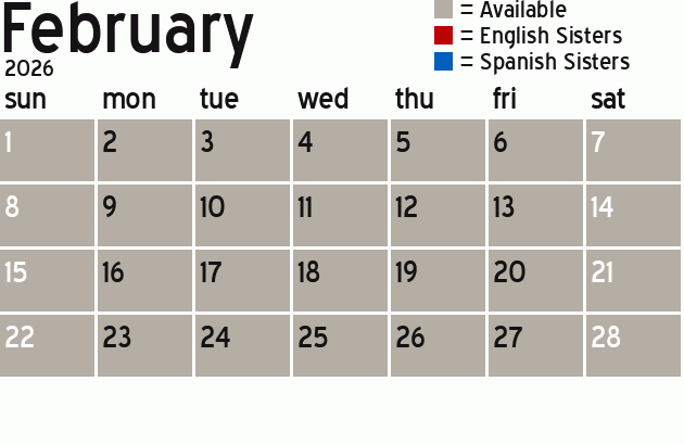Missionary Dinner Calendar