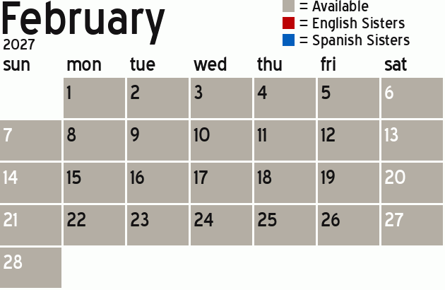 Missionary Dinner Calendar