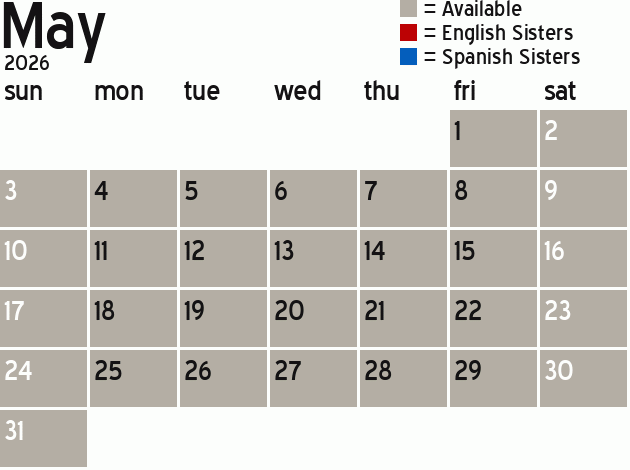 Missionary Dinner Calendar