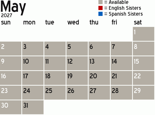 Missionary Dinner Calendar