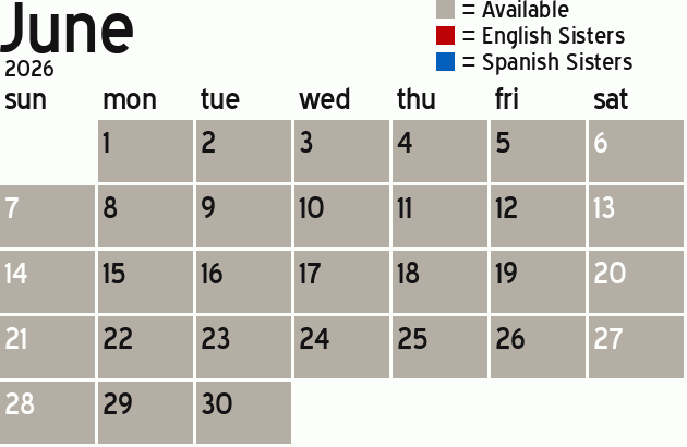 Missionary Dinner Calendar