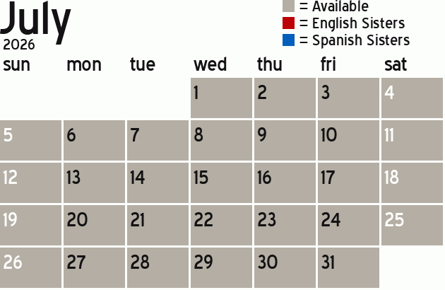 Missionary Dinner Calendar