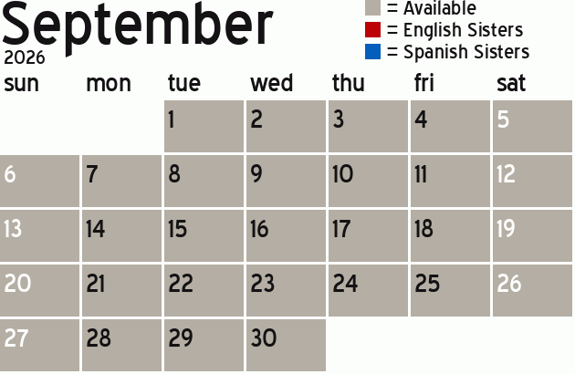 Missionary Dinner Calendar