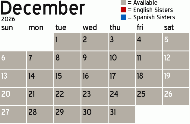 Missionary Dinner Calendar
